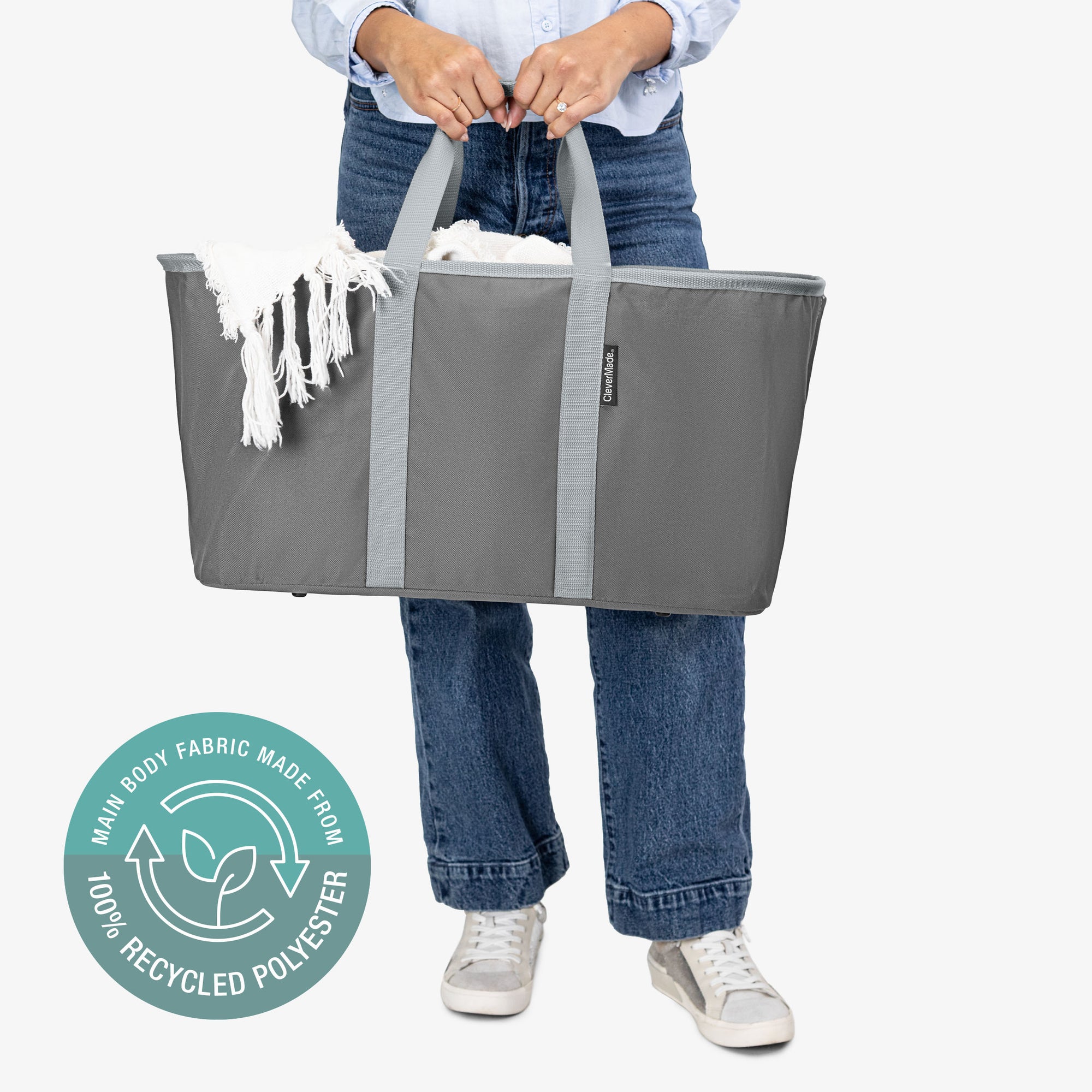 Collapsible Laundry Tote | Collapsible Laundry Basket 50L | CleverMade