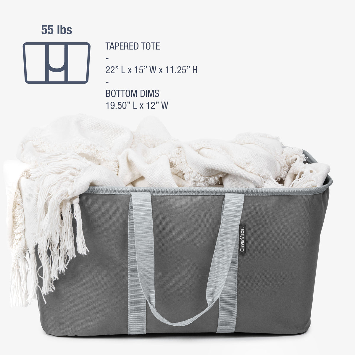 Collapsible Laundry Tote | Collapsible Laundry Basket 50L | CleverMade