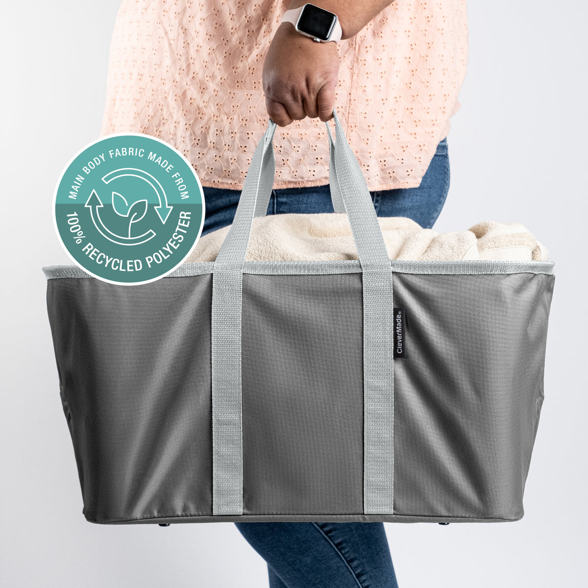 Collapsible Laundry Basket Tote - CleverMade