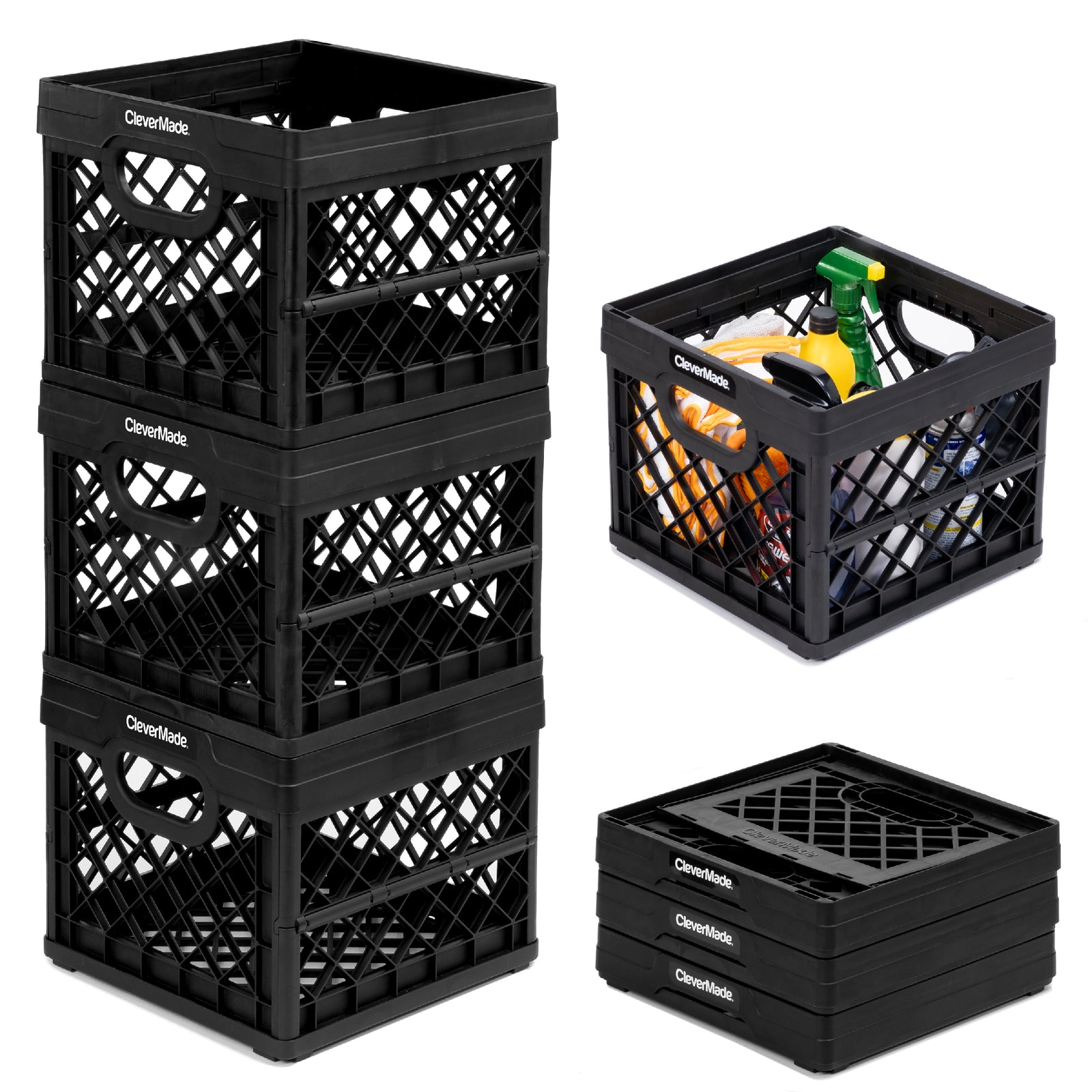 stacking milk crates