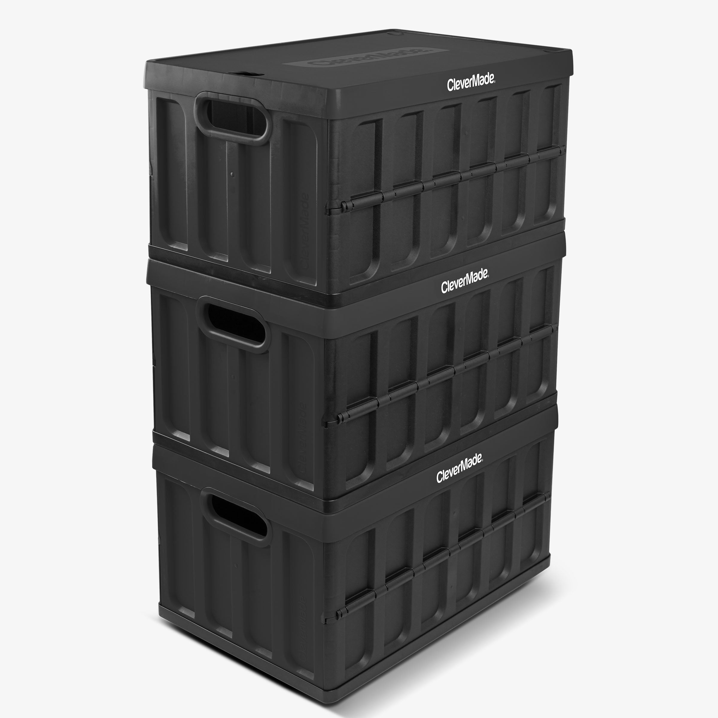 Collapsible Storage Bin with Lid | Foldable Stackable Storage