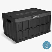 Black storage crate with 'CleverMade' branding on a white background