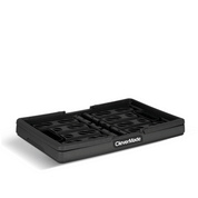 A black collapsible shopping basket with CleverMade logo