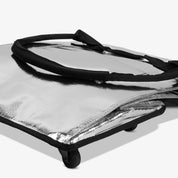 Collapsed 62L Silver Rolling Hauler Bag