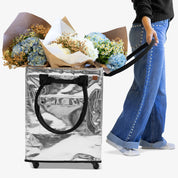 Flowers in Silver Rolling Hauler Bag
