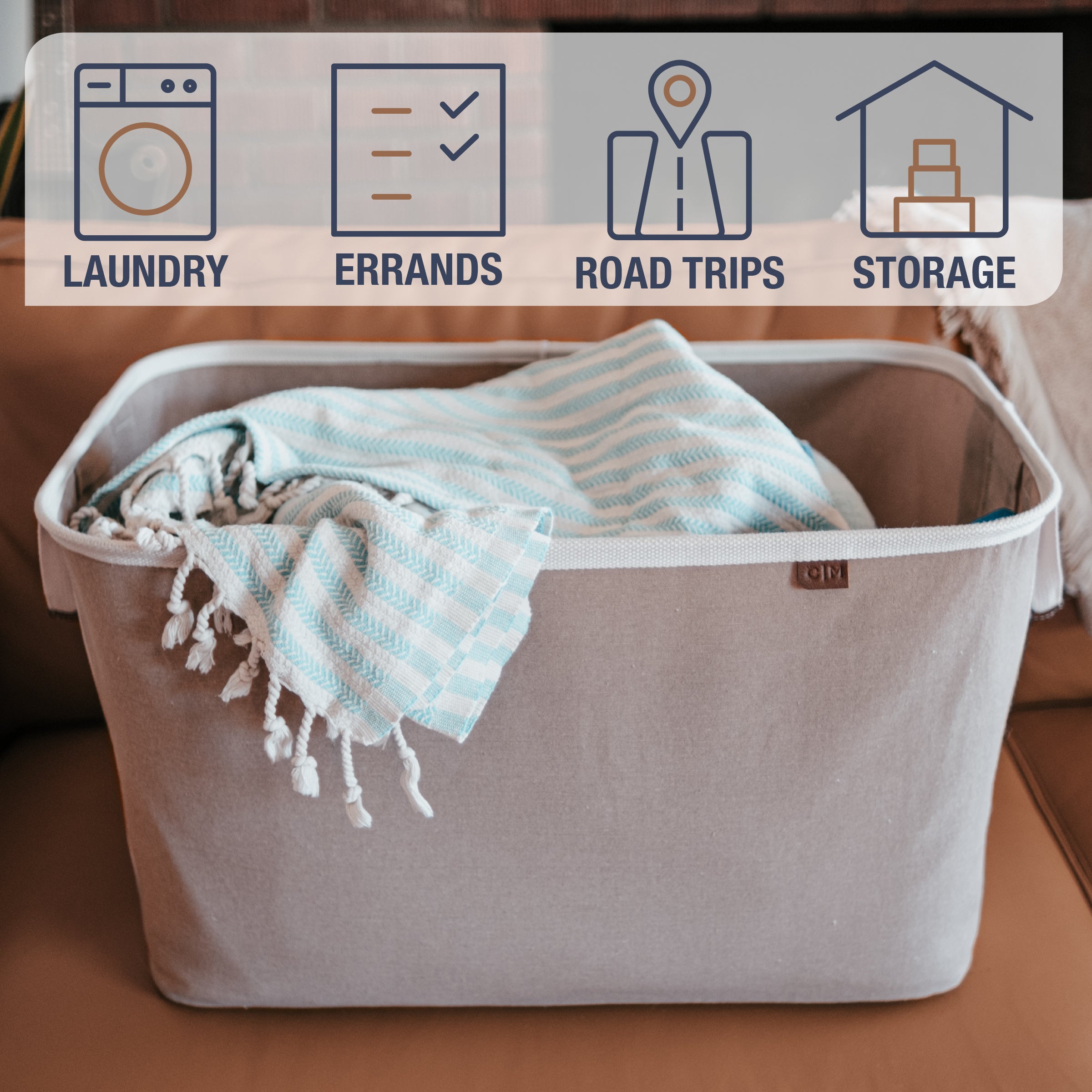 CleverMade 17-Gallon (s) Polyester Laundry Basket in the Laundry Hampers &  Baskets department at