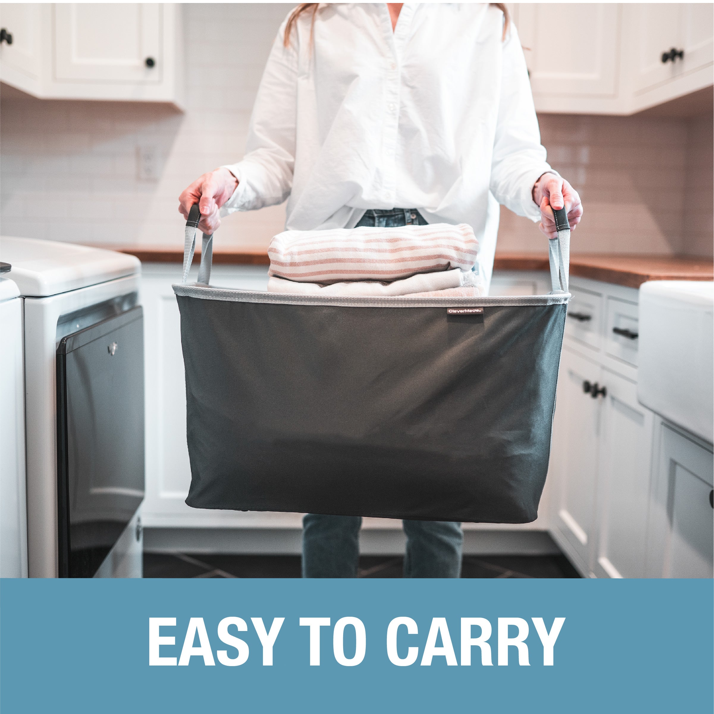 CleverMade 2-pack Collapsible Laundry Basket Tote