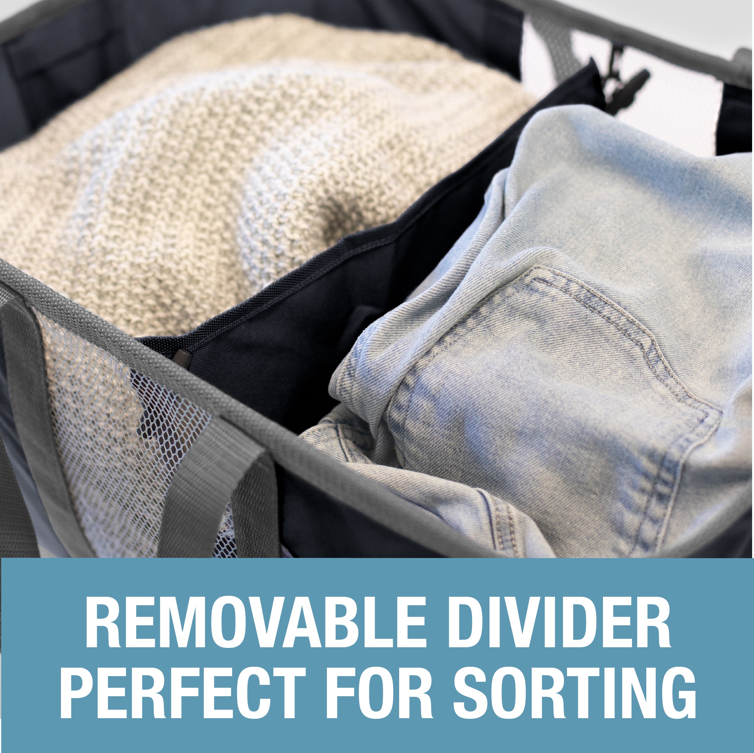 Clevermade Collapsible Laundry Caddy with Divider