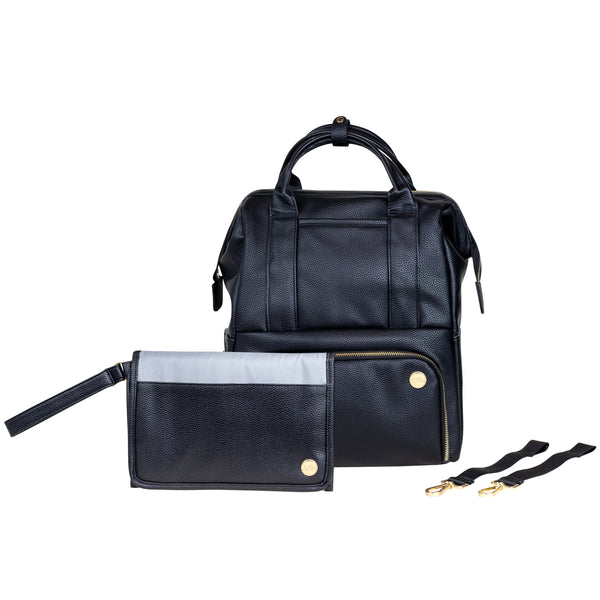 Black leather diaper clearance backpack